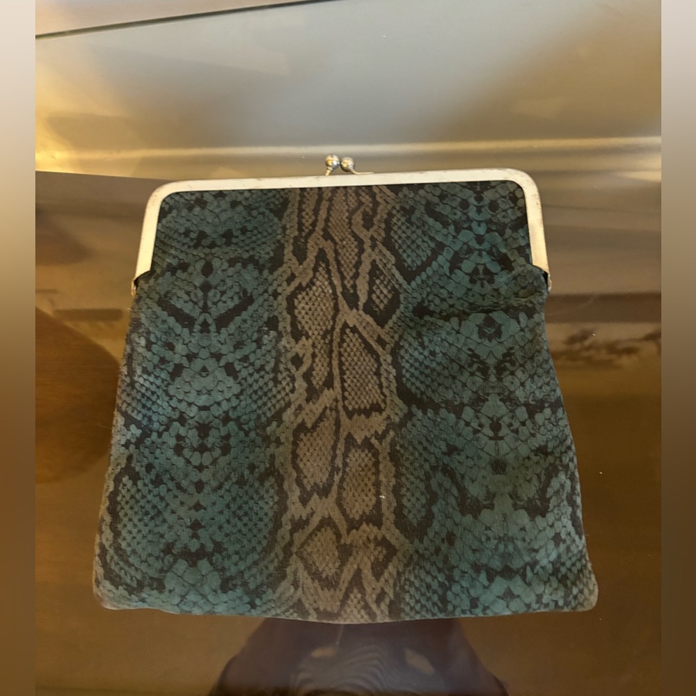 Reptile Patterned Leather Clutch